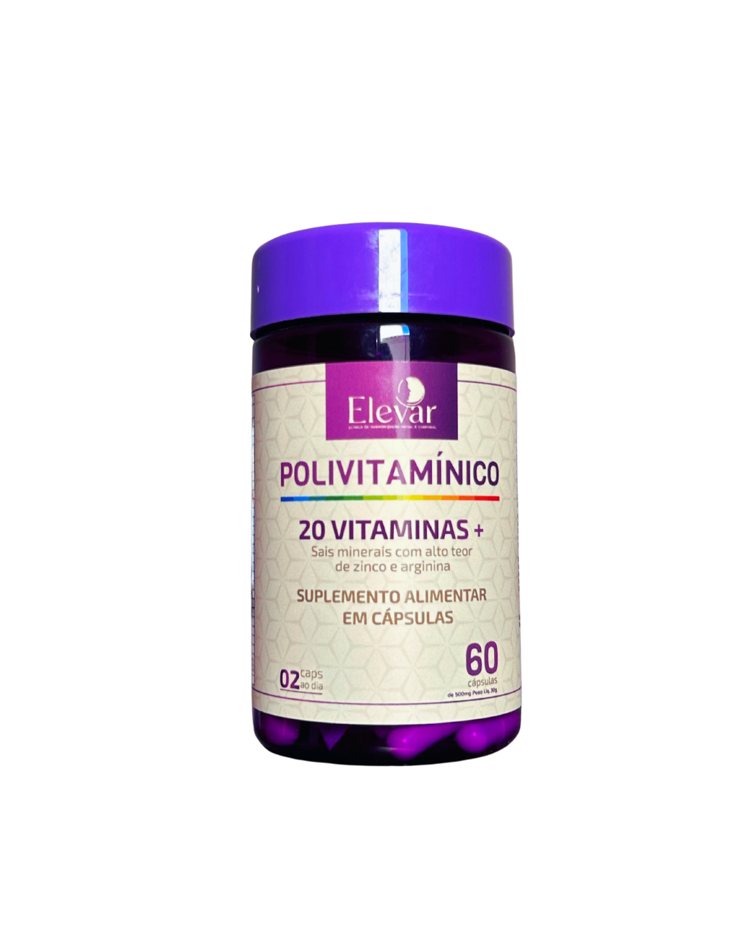 Elevar Polivitamínico - 20 vitaminas - 60 cápsulas - Clínica Elevar